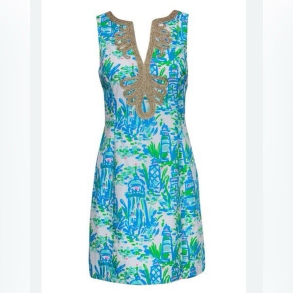 Lilly Pulitzer Janice Shift Dress Size 6 "High Beams"‎